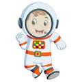 Cartoon boy wearing astronaut costume