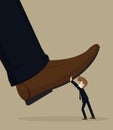 Illustration of cartoon businessman carry stomping foot