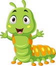 Cartoon caterpillar isolated on white background Royalty Free Stock Photo