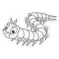 Cartoon centipede on line art