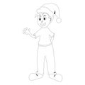 Illustration of cartoon Christmas Elf waving hands Royalty Free Stock Photo
