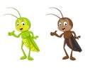 Cartoon cricket presenting illustration collections Royalty Free Stock Photo