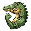 Cartoon crocodile strong mascot design