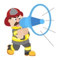 An illustration of cartoon fireman