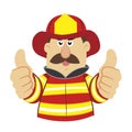 An illustration of cartoon fireman