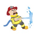 An illustration of cartoon fireman