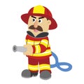 An illustration of cartoon fireman