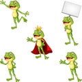 Cartoon frog collection set Royalty Free Stock Photo