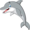 Cartoon funny dolphin