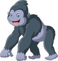 Cartoon funny gorilla a smile