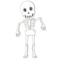 Cartoon funny human skeleton dance