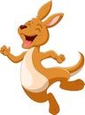 Cartoon funny Kangaroo is smiling