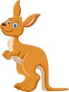 Cartoon funny Kangaroo is smiling