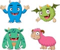 Cartoon funny monster collection set