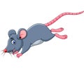 Cartoon funny mouse jumping