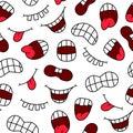 Cartoon funny mouth with different expressions