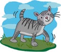 Illustration of Cute cat cartoon walking