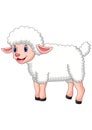 Cartoon happy sheep posing isolated on white background Royalty Free Stock Photo