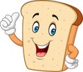 Cartoon happy sliced bread giving thumb up Royalty Free Stock Photo