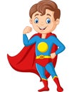 Cartoon happy superhero boy posing