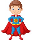 Cartoon happy superhero boy posing