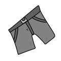 illustration of cartoon jeans on white background