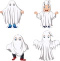 Cartoon kid with ghost costume collection