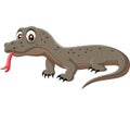 Cartoon komodo dragon isolated on white background Royalty Free Stock Photo