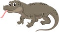 Cartoon komodo dragon isolated on white background