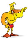 Macho duck pointing