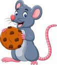 Cartoon mouse holding a cookie