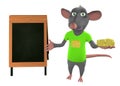 Illustration of a cartoon mouse showing blank Royalty Free Stock Photo