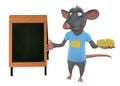 Illustration of a cartoon mouse showing blank Royalty Free Stock Photo