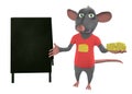 Illustration of a cartoon mouse showing blank Royalty Free Stock Photo