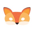 Illustration of a cartoon orange fox forest animal carnival mask