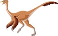 Cartoon ornithomimus on white background Royalty Free Stock Photo