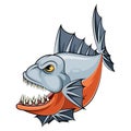 A cartoon piranha fish