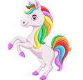 Cartoon rainbow horse isolated on white background