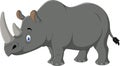 Cartoon rhino isolated on white background