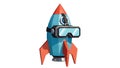 VR Rocket Virtual Reality Startup, Innovation, Technology Concept Royalty Free Stock Photo