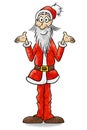 illustration of cartoon Santa Claus waving friendly on white background