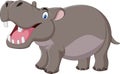 Cartoon smiling hippo isolated on white background Royalty Free Stock Photo