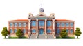 Illustration of a Cartoon Style School Building Royalty Free Stock Photo