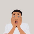 Illustration cartoon suprised black man vector Royalty Free Stock Photo