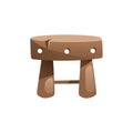 Illustration of a cartoon wooden retro stool.