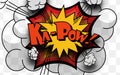 Illustration of cartoon word Kapow on white background. Royalty Free Stock Photo