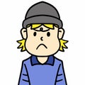 illustration of cartoon worried boy