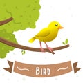 Illustration of cartoon yellow bird Royalty Free Stock Photo
