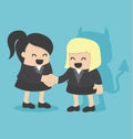 Illustration Cartoons concepts Businesswoman shaking hand