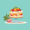 Illustration Cassata Sicilian Cake Royalty Free Stock Photo
